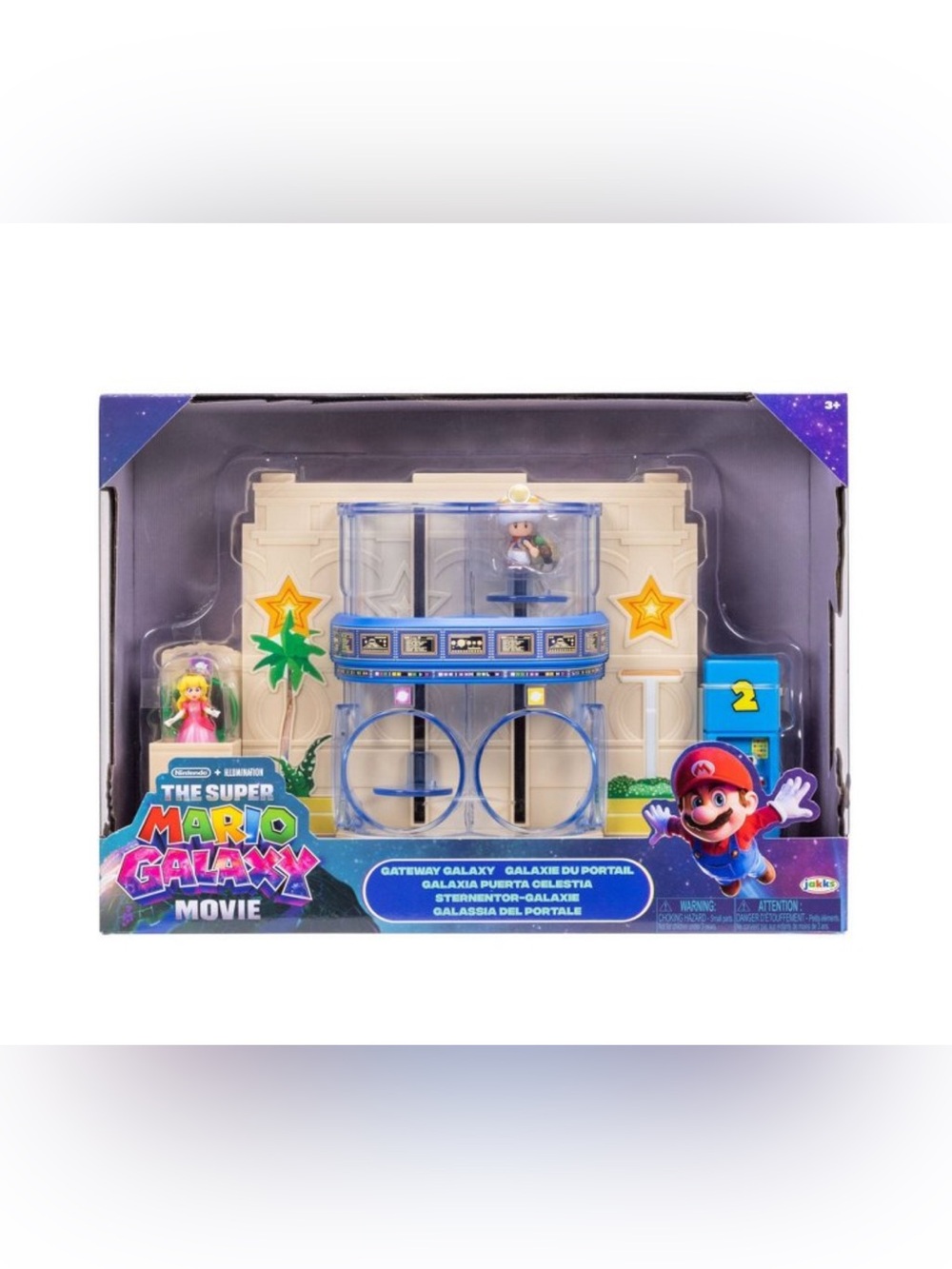 Super Mario Galaxy Movie Gateway Galaxy Diorama Playset 1.5" Peach Captain Toad